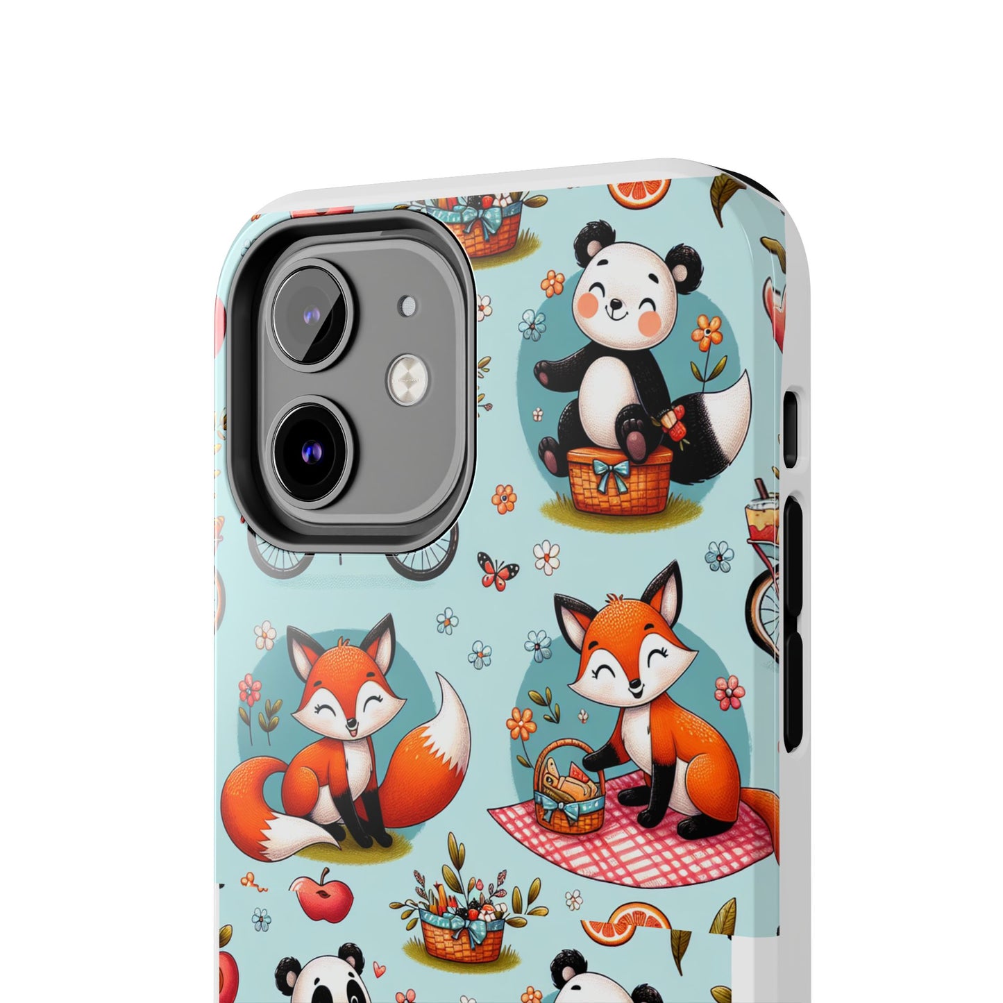 Cute Animal Pattern Tough Phone Case - Foxes & Pandas