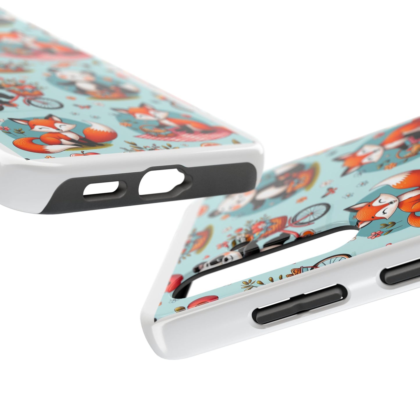 Cute Animal Pattern Tough Phone Case - Foxes & Pandas